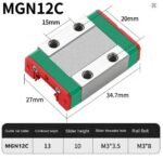Hiwin - MGN12  , Bloque deslizante de rodamiento lineal - Imagen 2